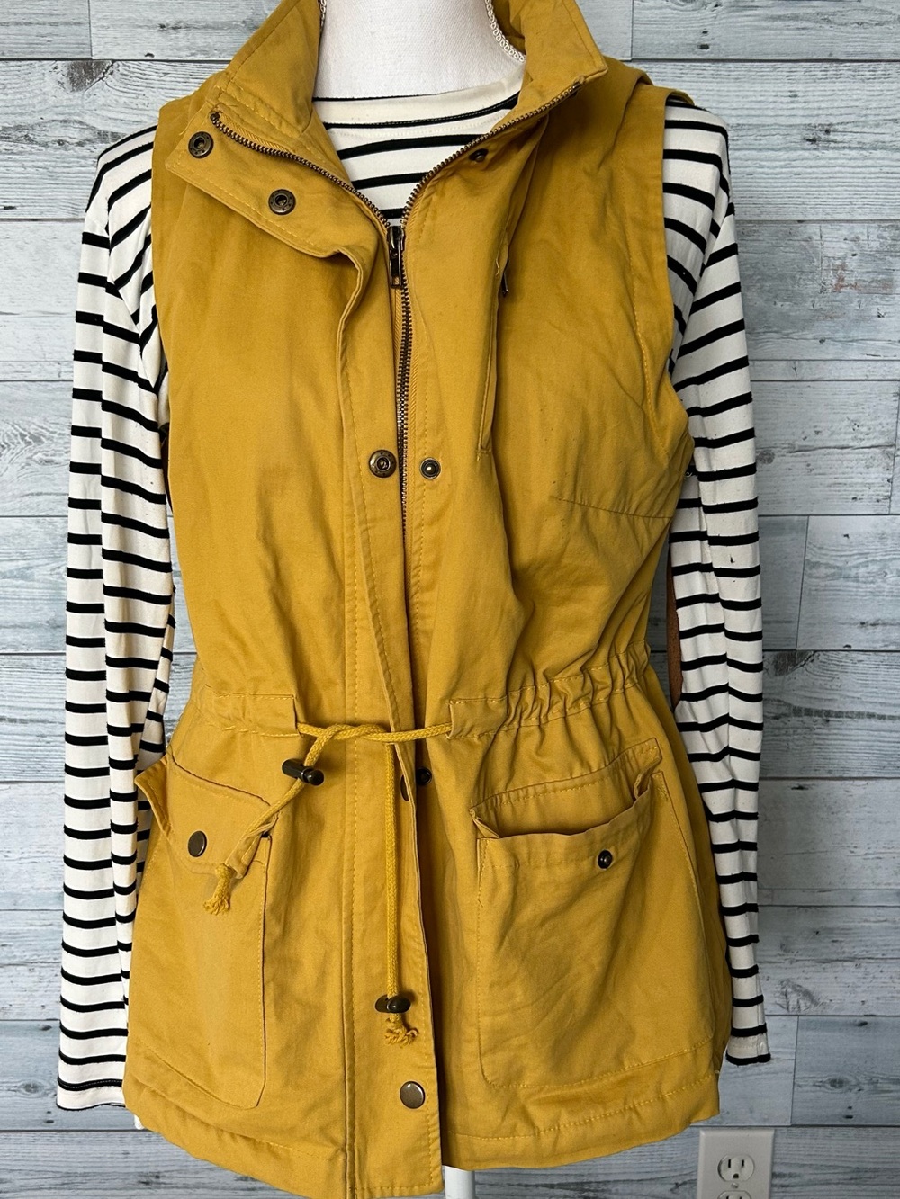 Love Tree Mustard Utility Drawstring Vest